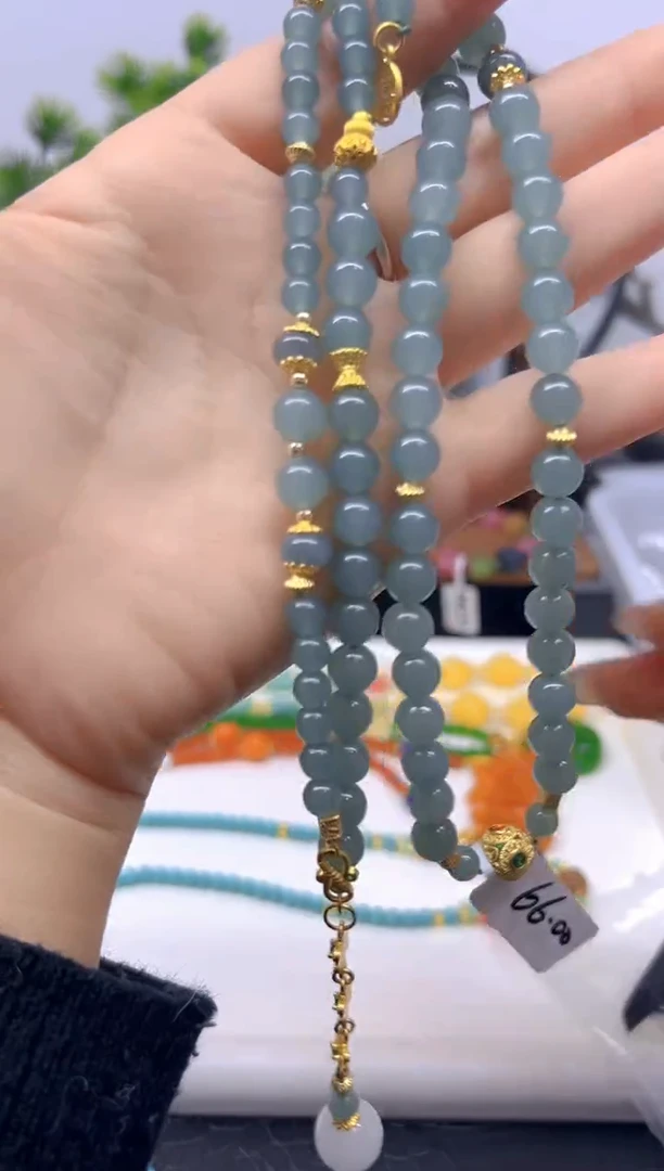 【闪购商品】翡翠毛衣链14K金镶嵌M610