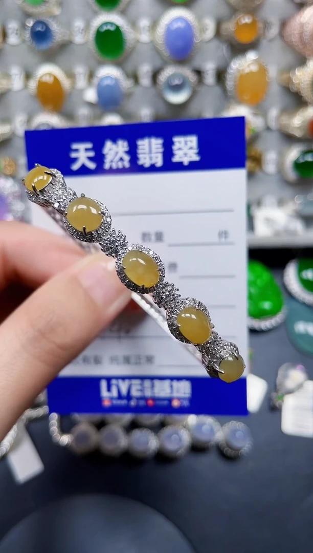 银S925镶嵌手镯翡翠140