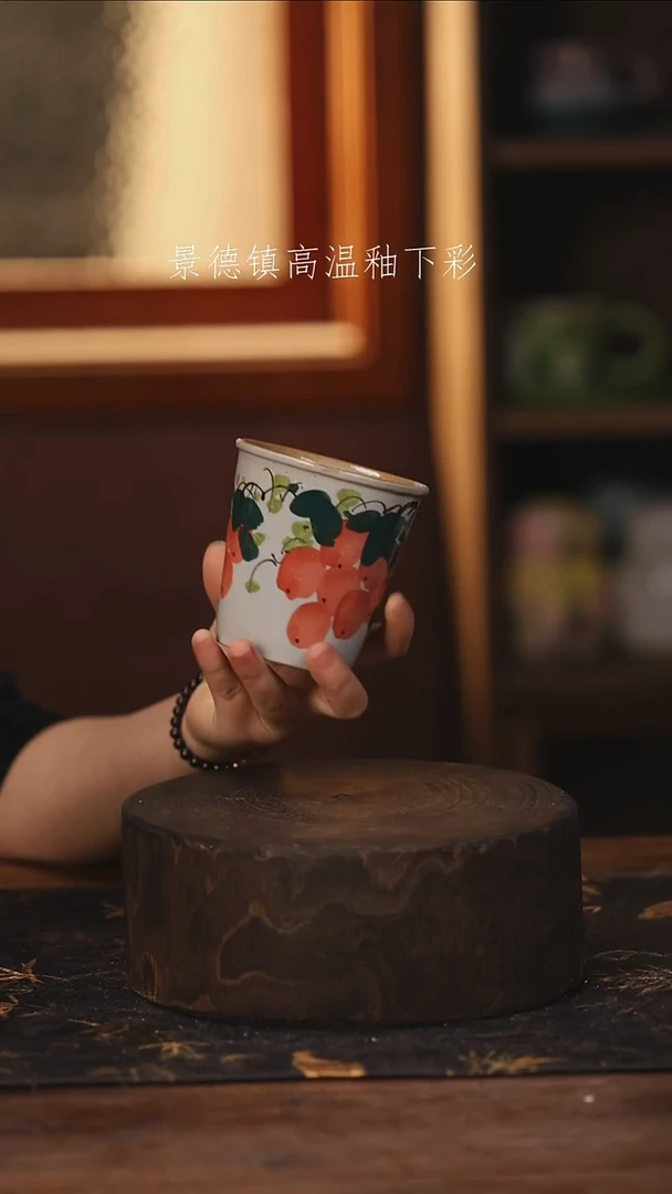 陶瓷景德镇高温釉下手绘陶瓷@L368@