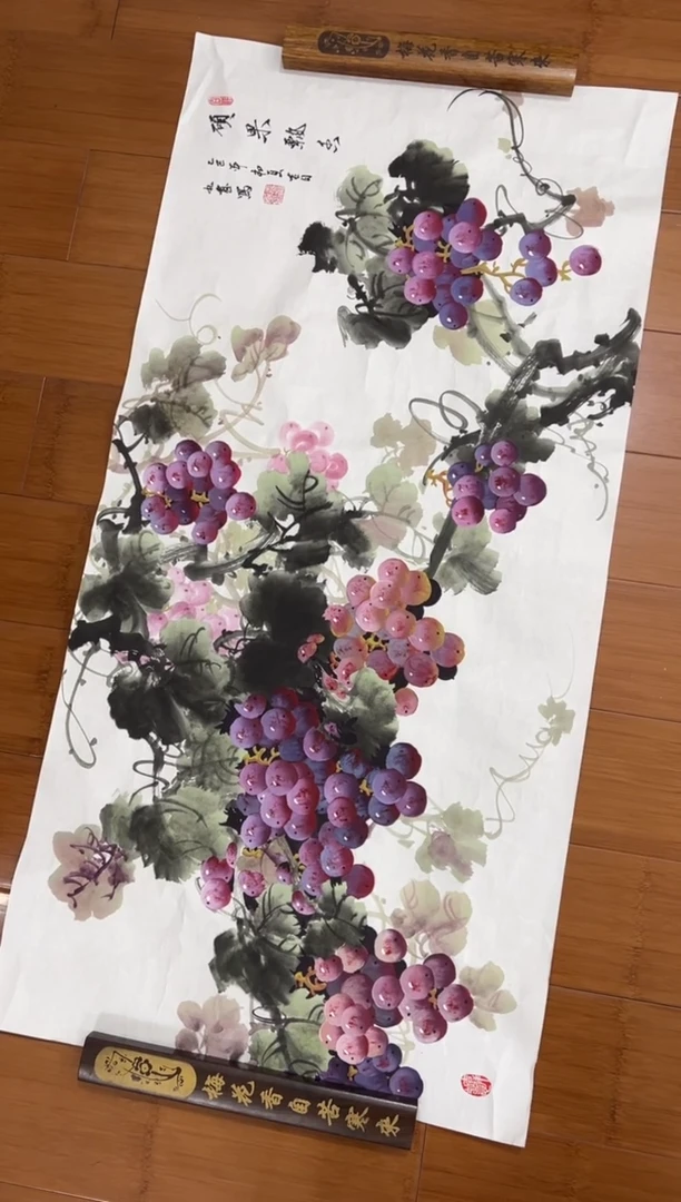 国画纯手工手绘王九画98*50横幅