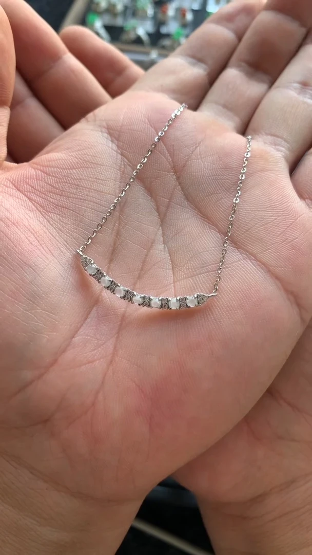 翡翠银S925镶嵌套链高冰