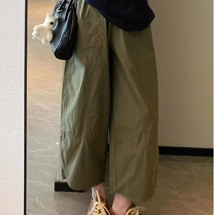 花瓣纸片裤立体裁剪日系宽松水洗纯棉轻薄透气九分花苞裤