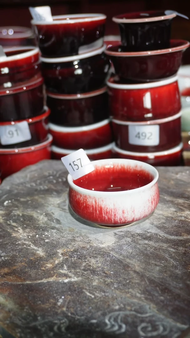 摆件陶精品窑变钧瓷茶器