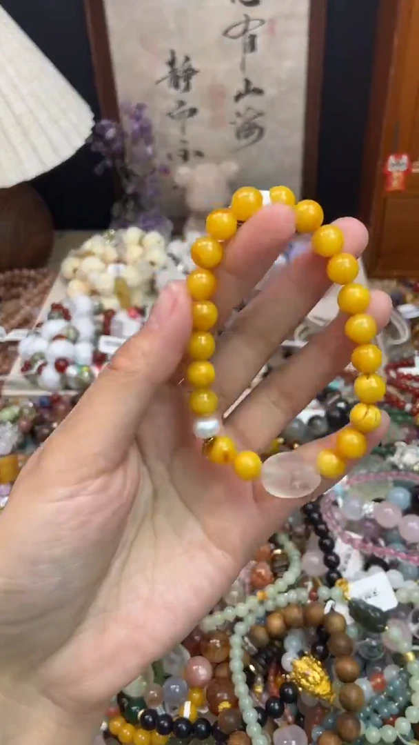 银S925镶嵌琥珀手饰148