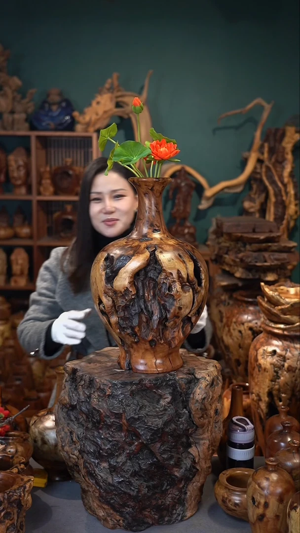 【闪购商品】枣木雷击枣木大富贵瓶