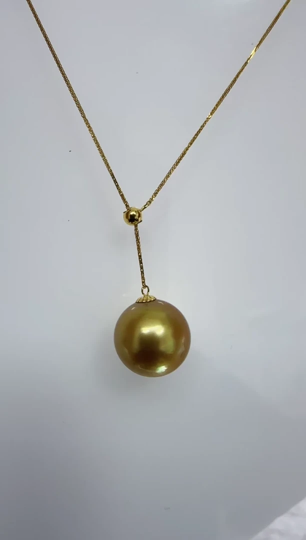 【闪购商品】海水珍珠DA18K金镶嵌金珠吊坠11 ss610