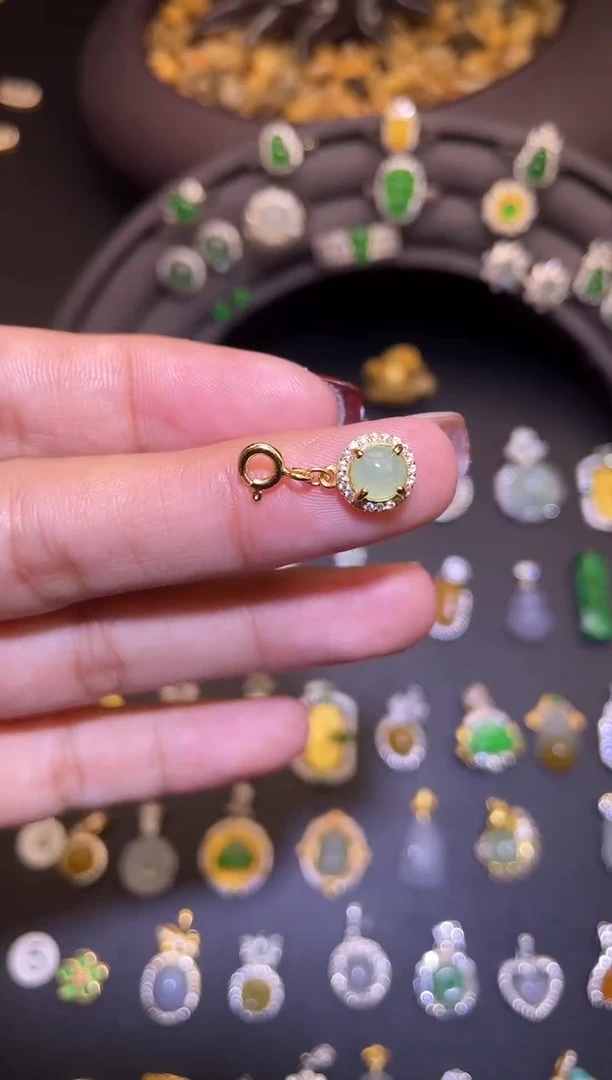 吊坠(不含链)银S925镶嵌翡翠1