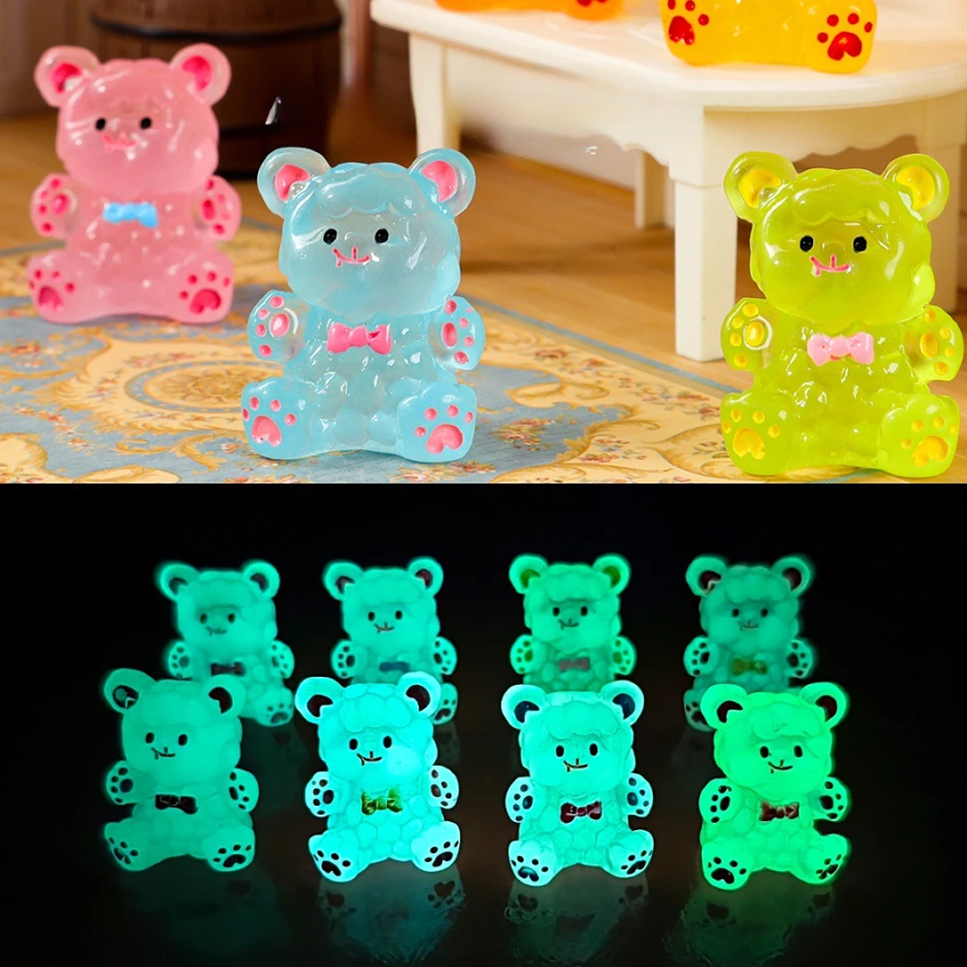 【直播拆】可爱立体夜光小熊 diy 微景观车载桌面少女心 创意小摆件