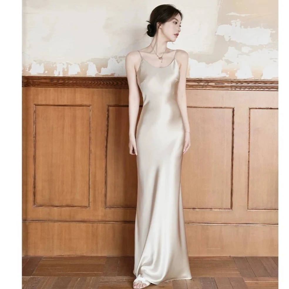 【思雨专属】夏季新款新中式百搭显瘦鎏光吊带连衣裙