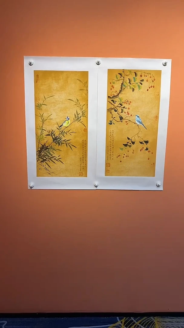 国画张巨富  宫廷花鸟一套二张1号