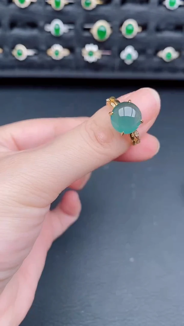 银S925镶嵌戒指翡翠天然a货翡翠94