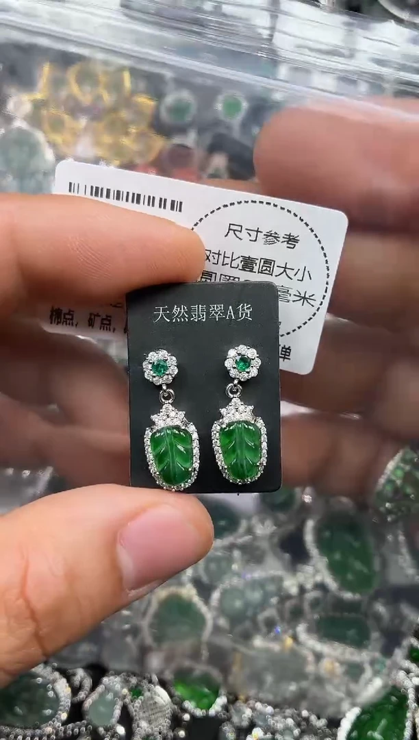 颈饰未镶嵌翡翠L285耳钉