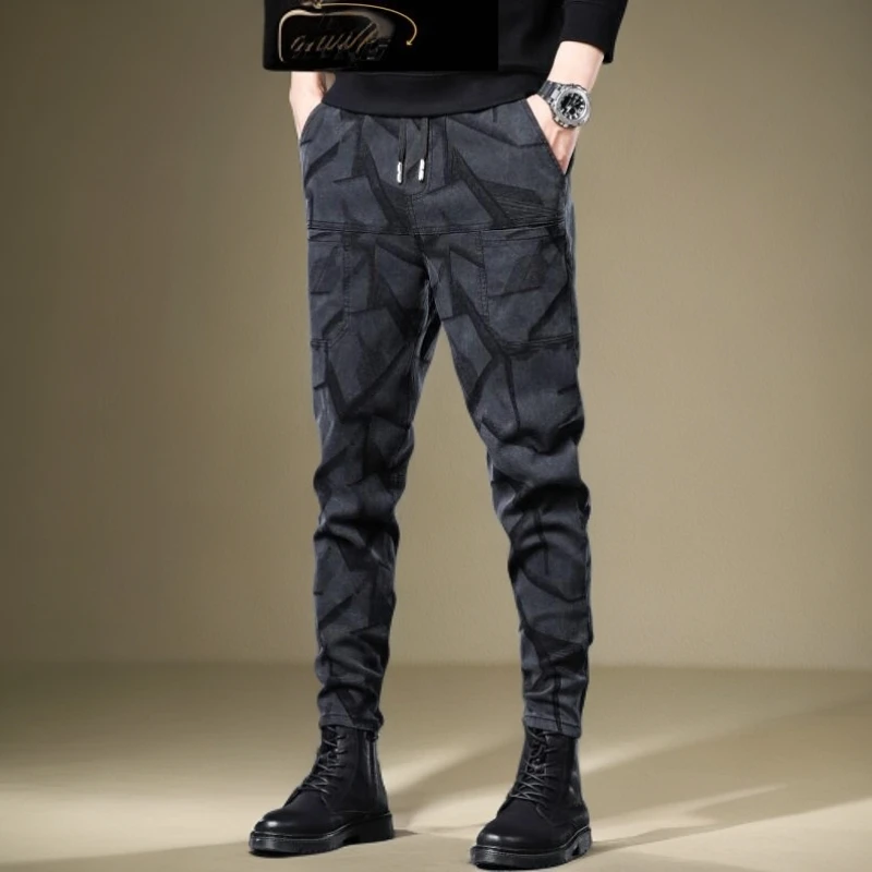 【重工提花 六口袋】秋冬直筒休闲裤男士宽松潮流时尚弹力多袋长裤