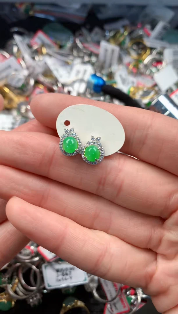 银S925镶嵌戒指翡翠4                  10