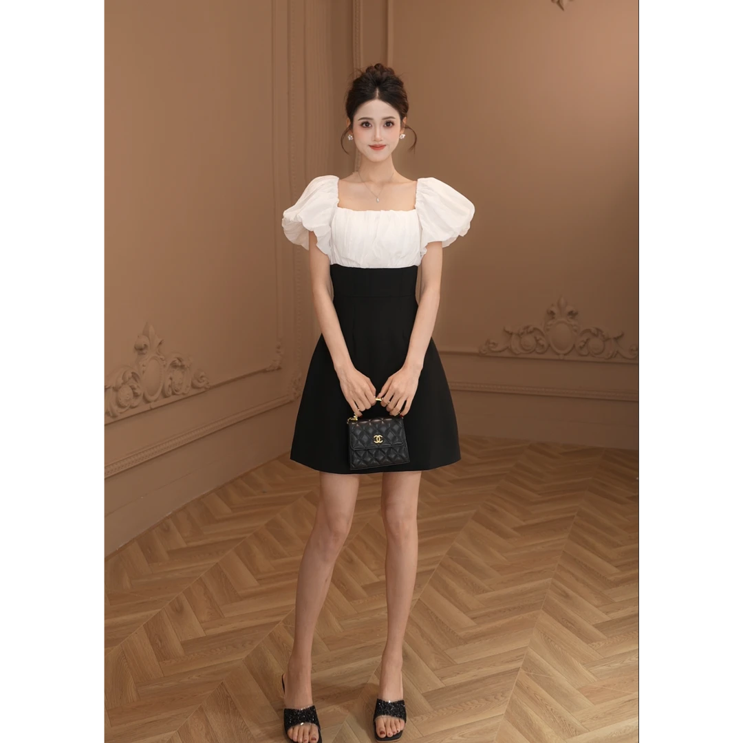 【柒老板定制】9860连衣裙风法式时尚气质显瘦名媛修身优雅宴会