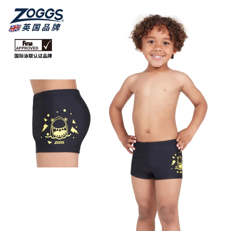 英国zoggs泳裤游泳衣儿童男童宝宝防晒速干男孩 专业平角修身温泉