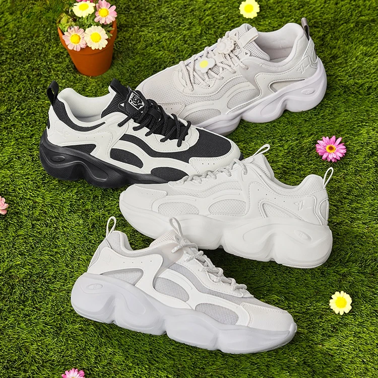 特步爪爪鞋丨2025秋季新款老爹鞋女款轻便厚底增高鞋休闲款运动鞋