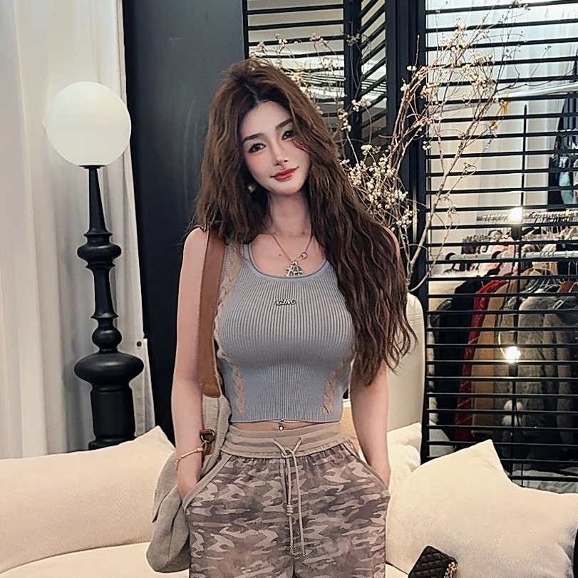 GUIDI GUDI【小长辫】黄加蓝莱赛尔气质时尚无袖背心 B9510079H