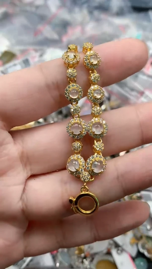 翡翠戒指银S925镶嵌天然缅甸翡翠