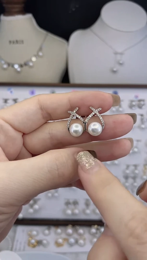 合金耳饰淡水珍珠5