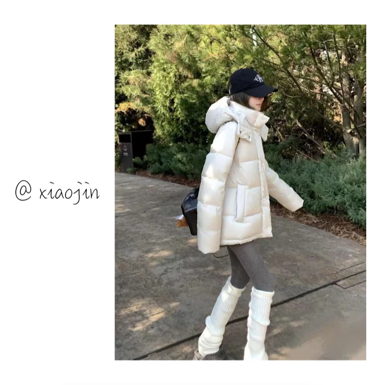 五格鹅绒收腰保暖泡芙羽绒服-xiaojin