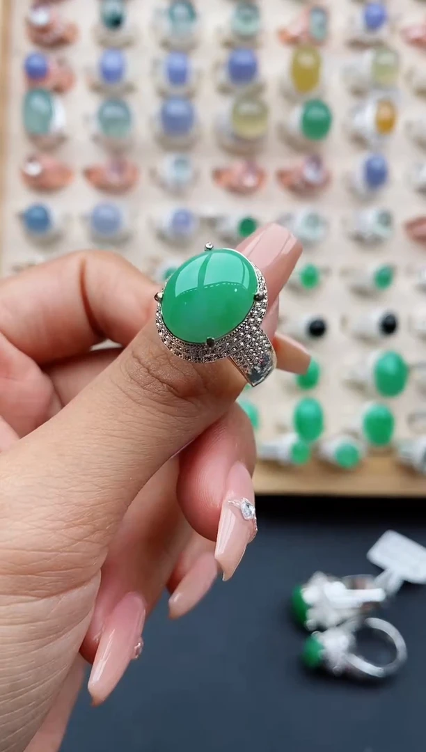 翡翠戒指未镶嵌缅甸天然A货翡翠333 2-4