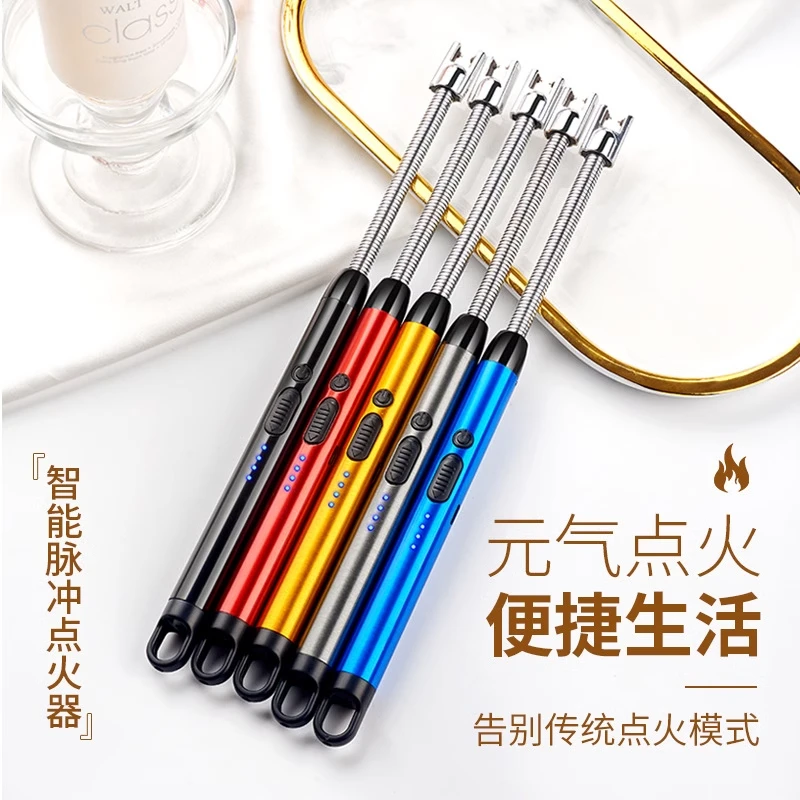 煤气灶脉冲点火器电子枪燃气灶打火机长手柄防风喷枪耐用充电加长