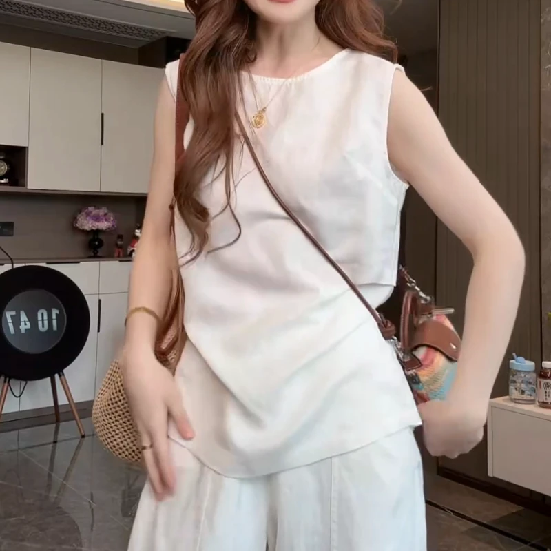 夏季新款收腰显瘦晾干透气设计感休闲气质背心上衣LK2505345