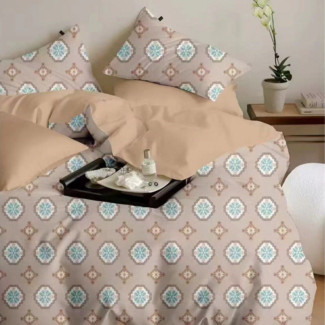 亲肤棉双层纱被罩--洛卡咖单人双人透气轻奢柔软加厚凉感精梳被罩