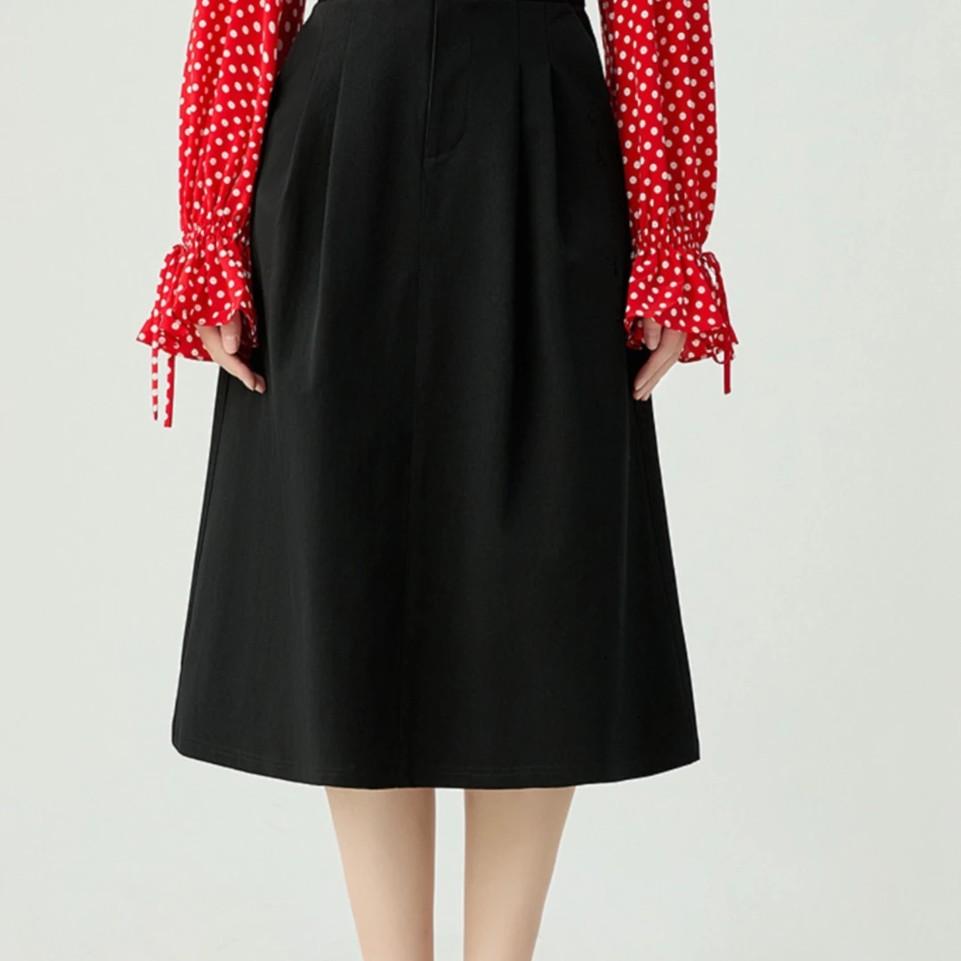 GIRDEAR/哥弟品质招牌四面弹两侧活褶A版高腰百搭半身裙120005