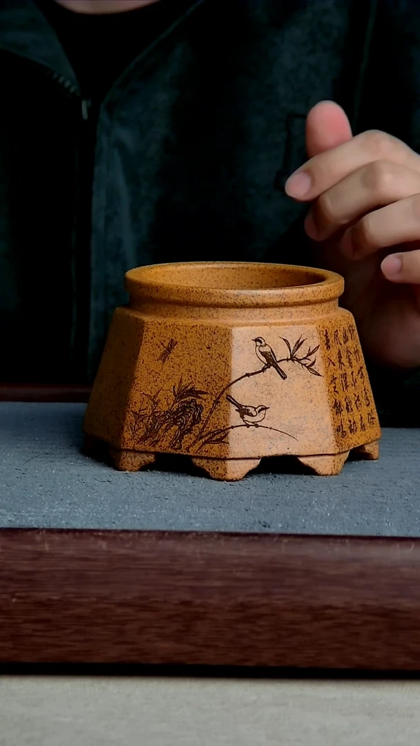 紫砂花盆8*7内径紫砂花盆