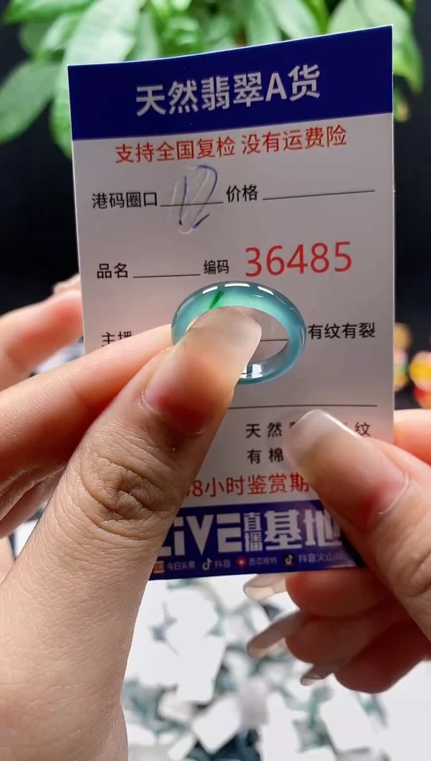 翡翠戒指未镶嵌天然翡翠戒圈6485