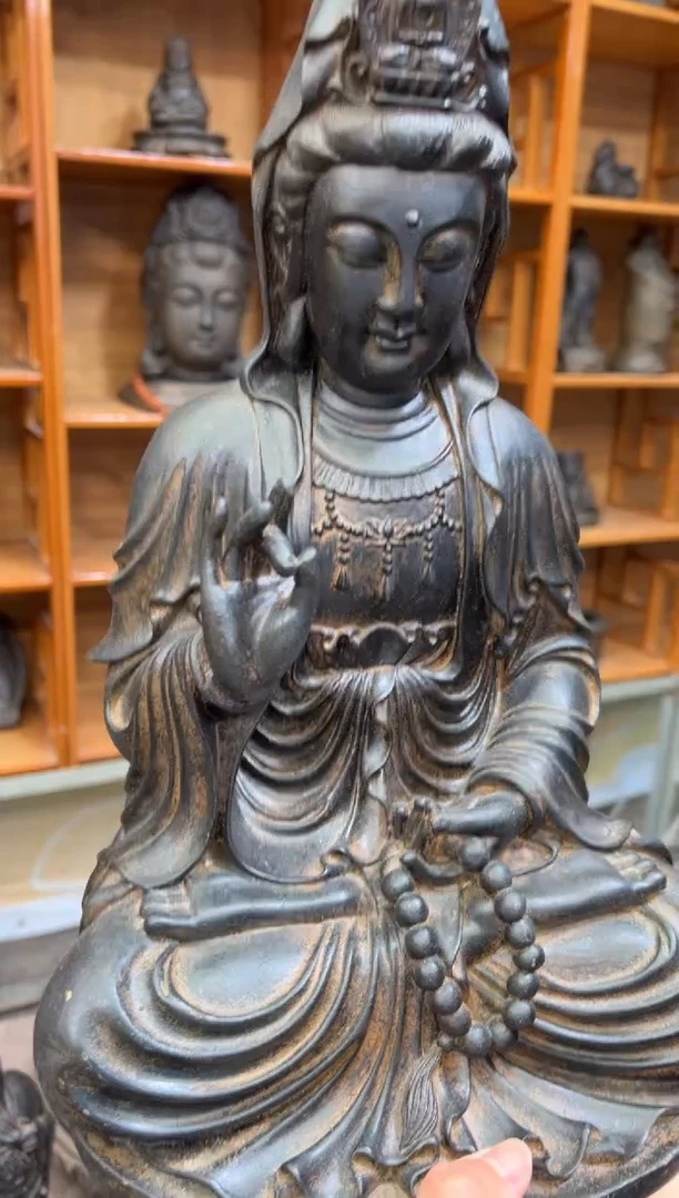陶土【合成青石】自渡观音