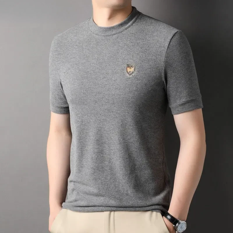 Louis Fordea/路易弗狄短袖T恤男夏季高档商务男装休闲薄款衬衫