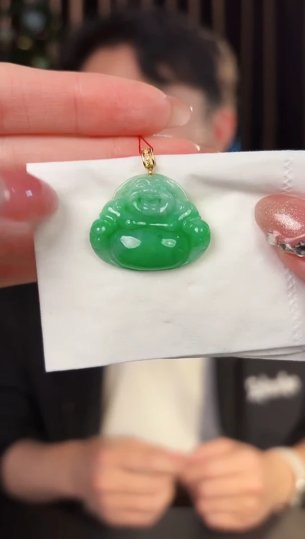 【闪购商品】翡翠颈饰18K金镶嵌缅料A货/支持复检/一件