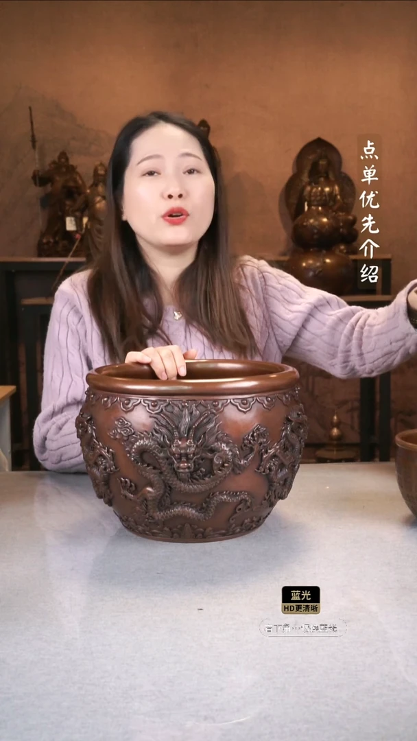 铜用****7紫铜材质 大号五龙大缸