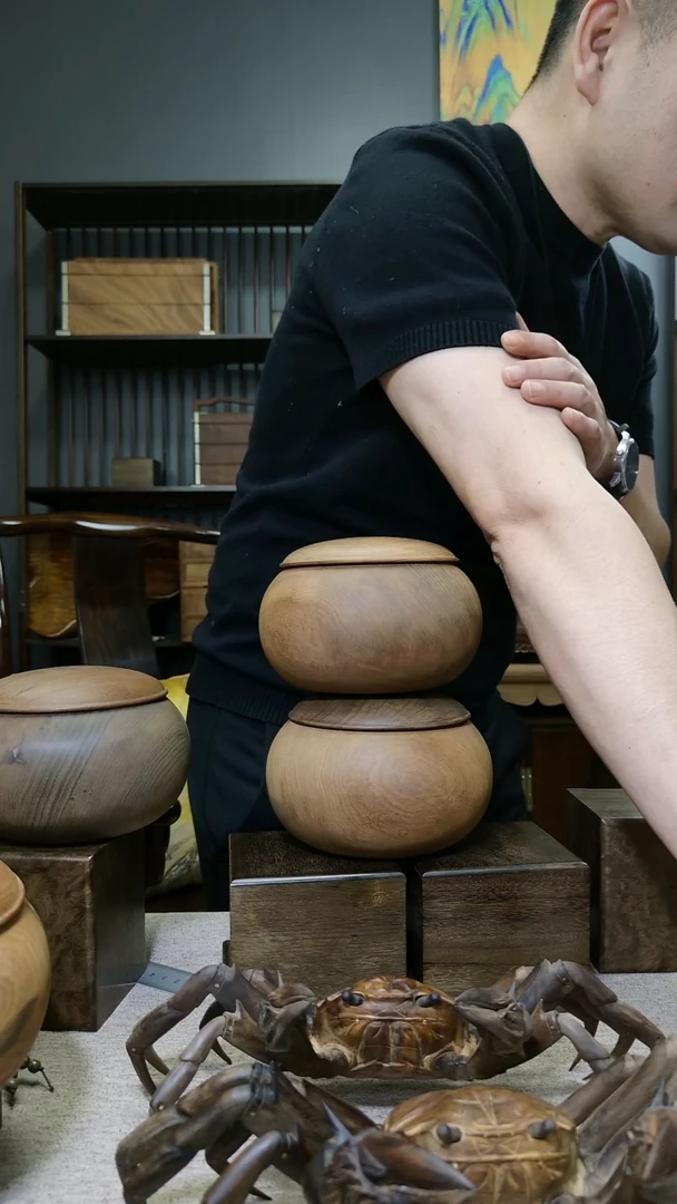 金丝楠金丝楠木茶叶罐围棋罐收纳盒