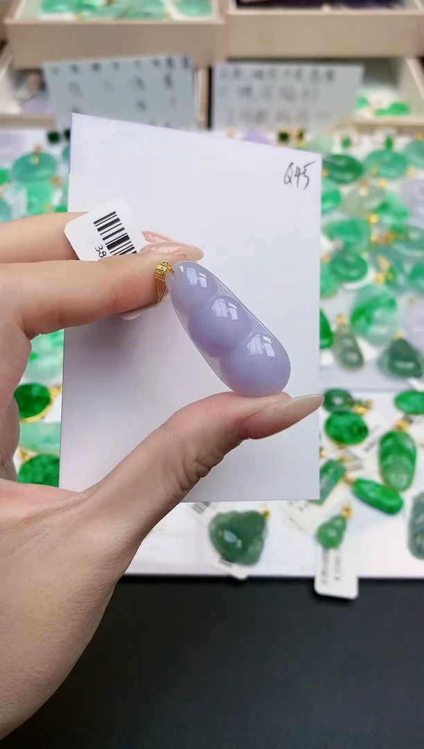 颈饰18K金镶嵌翡翠天然缅甸A货翡翠