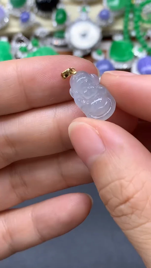 颈饰18K金镶嵌翡翠40-中国好珍宝