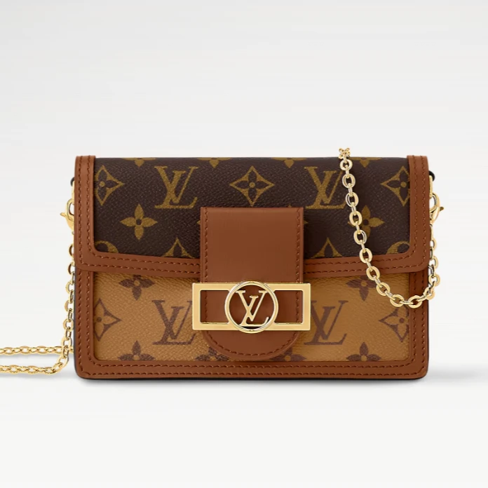 未使用 LouisVuitton/路易威登 老花牛皮达芙妮链条包woc