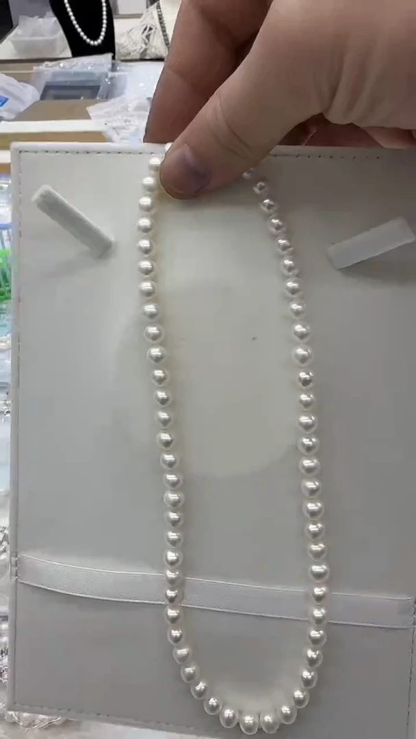 项链银S925镶嵌淡水珍珠7-8mm 毕业款