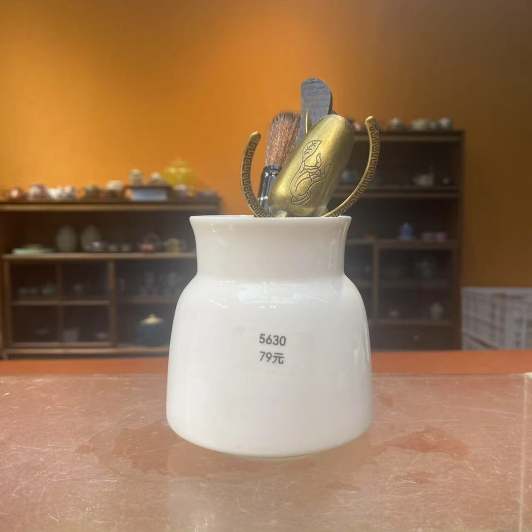 心名茶器 冰白六君子家用茶道筒-1905