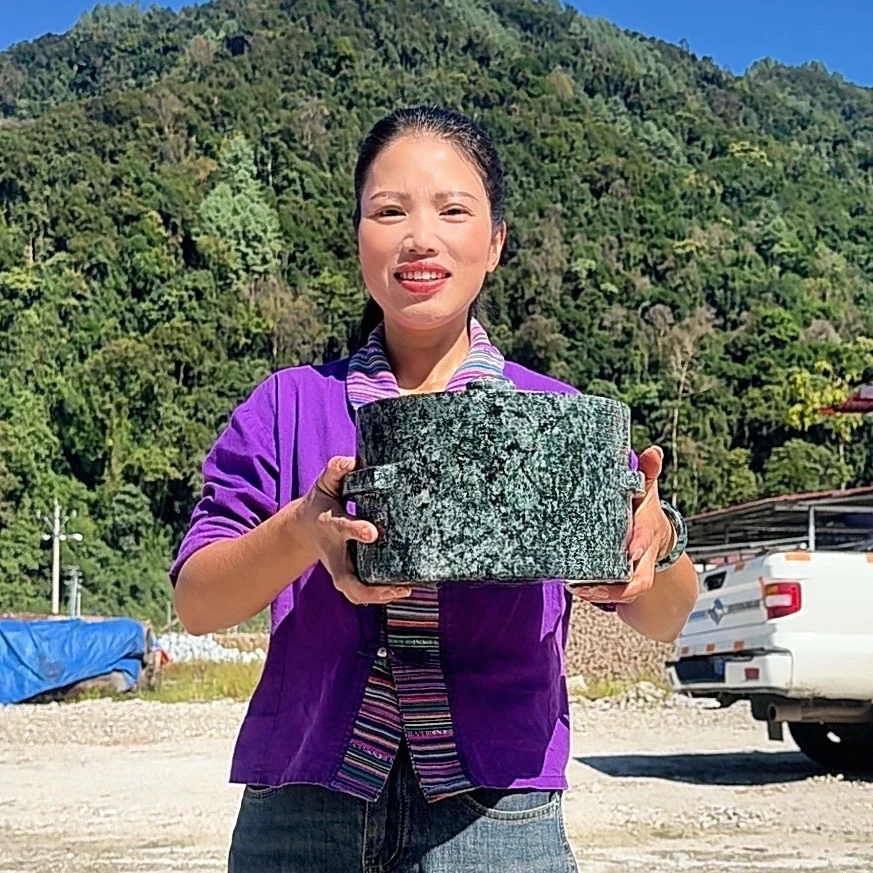 竹林妹西藏墨脱皂石锅直筒款4升