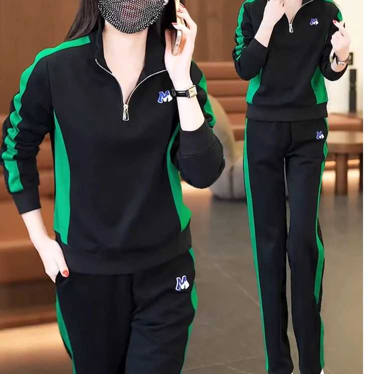 休闲运动服套装女2025春秋季新款宽松时尚洋气潮流卫衣卫裤两件套