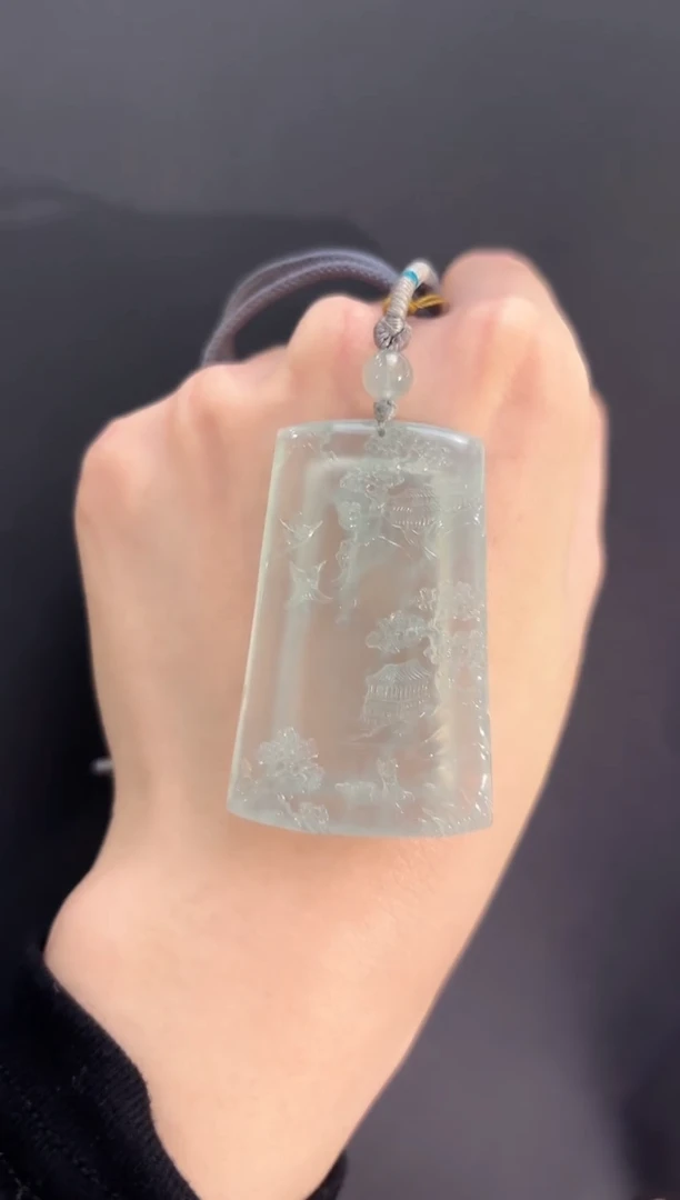 吊坠(不含链)未镶嵌翡翠山水牌多人不退不换