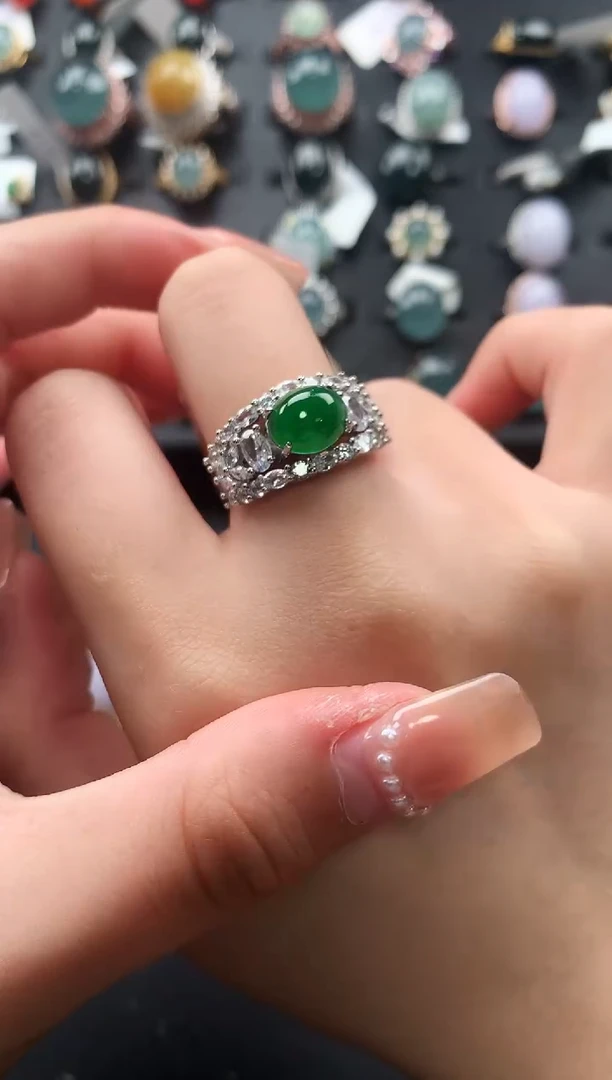 【闪购商品】翡翠戒指银S925镶嵌65135214