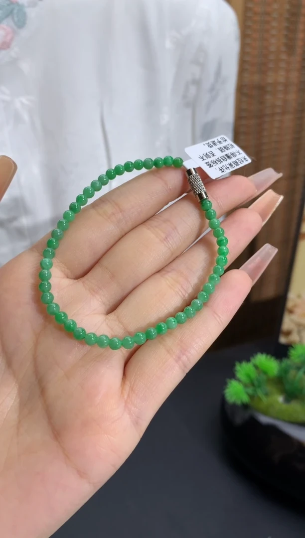 未镶嵌手链翡翠卡3.5mm（有纹