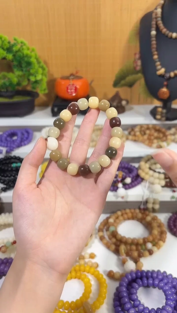 菩提根/象牙果手串卡10*11桶珠手串