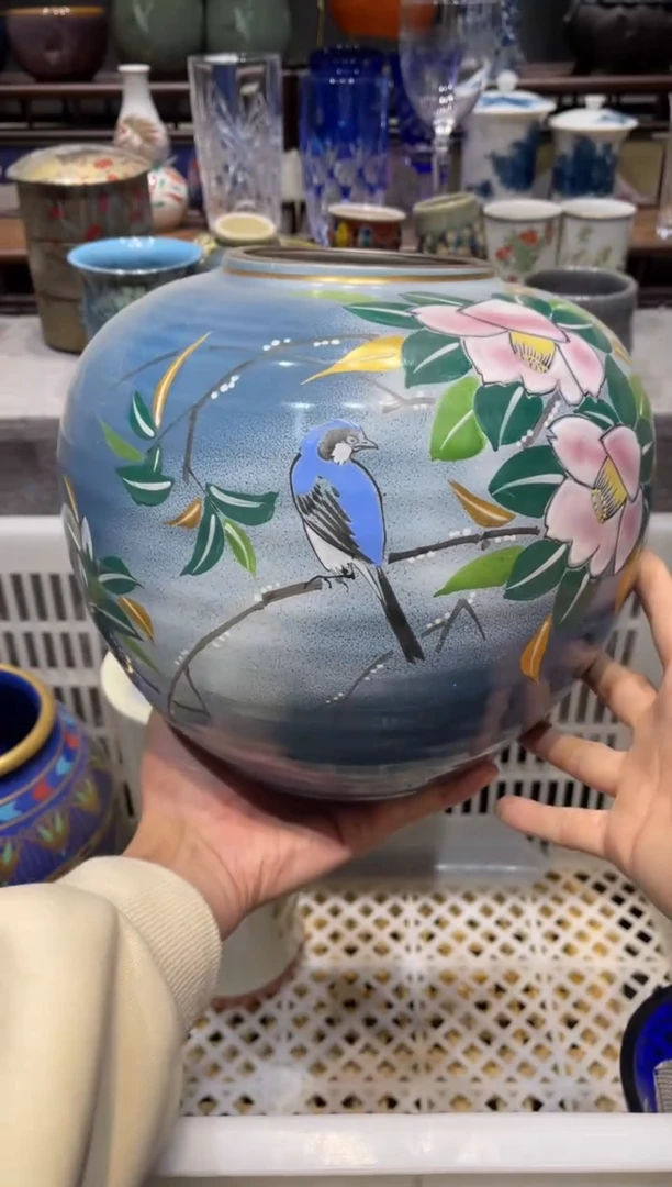 瓷片T4九谷手绘花瓶