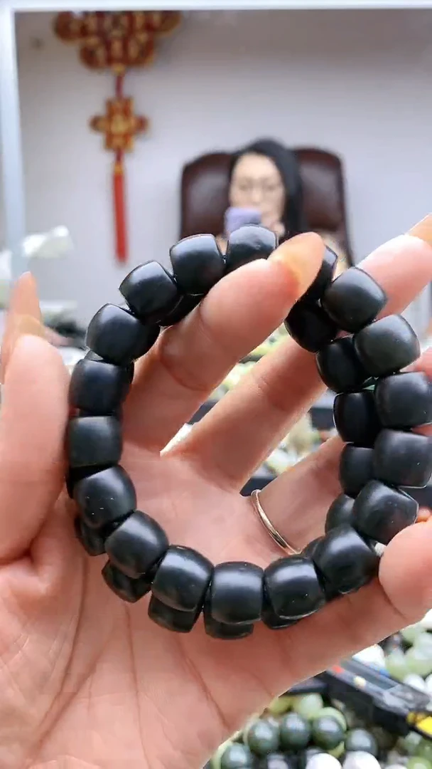 手链未镶嵌和田玉12油青料直切拍一发一